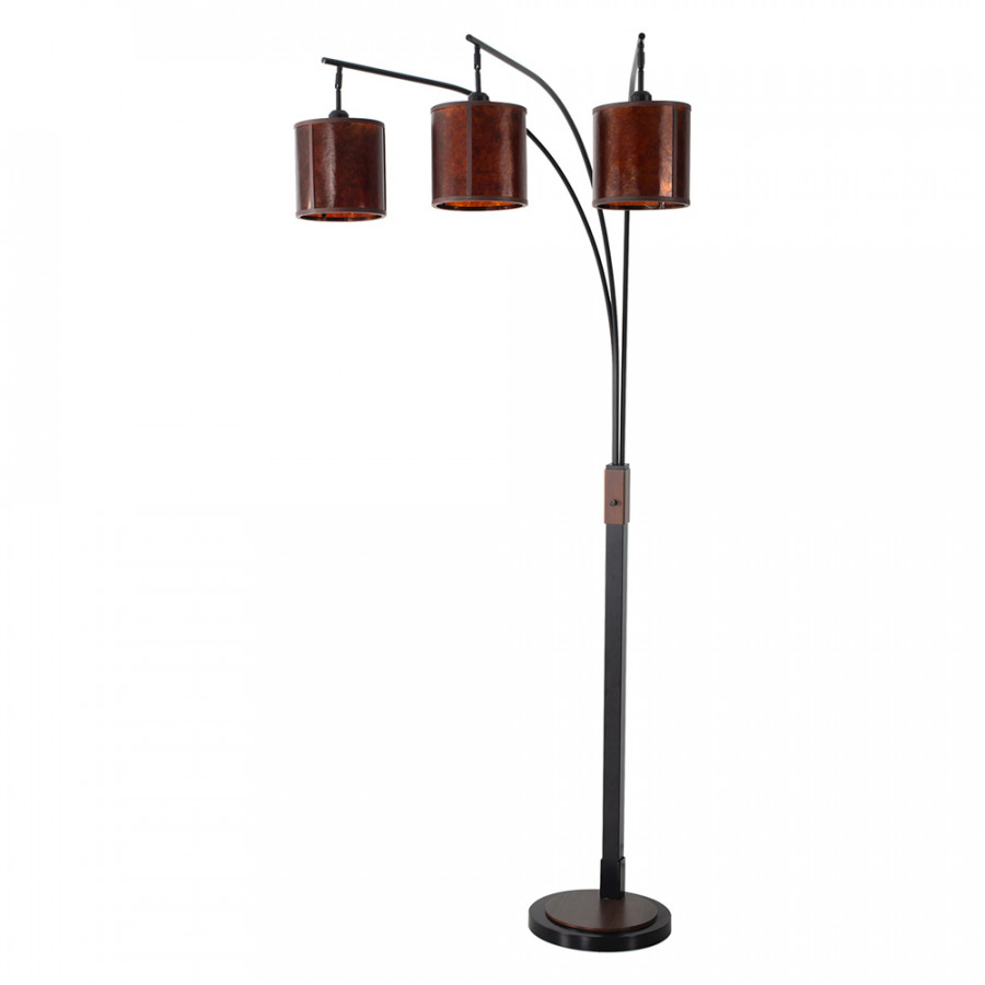 Nova Of CA - Layers Natural Mica 3 Light Arc Floor Lamp