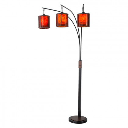 Nova Of CA - Layers Natural Mica 3 Light Arc Floor Lamp