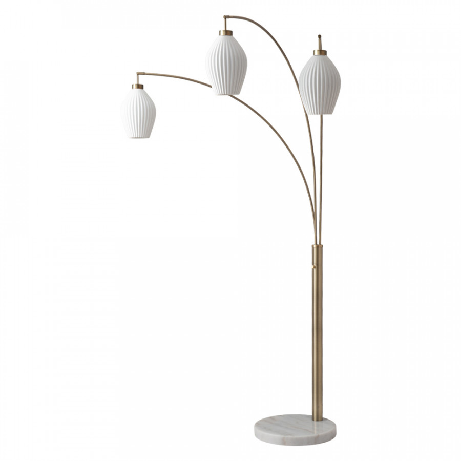 Nova Of CA - Santa Clara 3 Light Arc Floor Lamp Weathered Brass