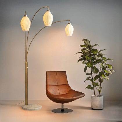 Nova Of CA - Santa Clara 3 Light Arc Floor Lamp Weathered Brass