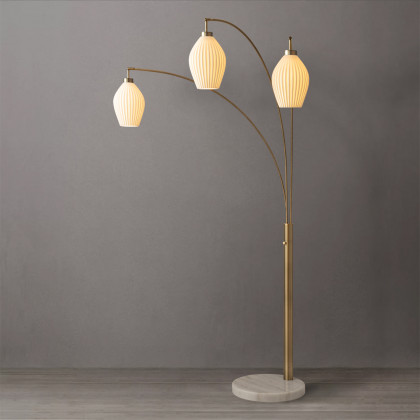 Nova Of CA - Santa Clara 3 Light Arc Floor Lamp Weathered Brass