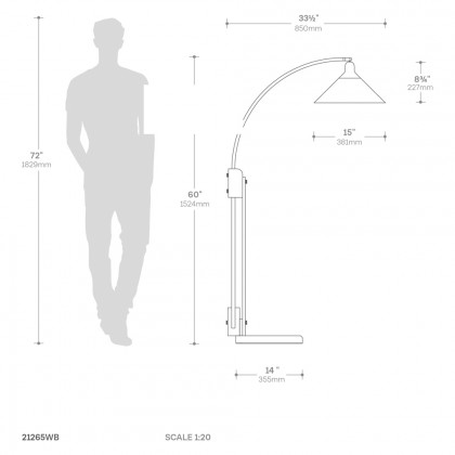 Nova Of CA - Melmar Chairside Arc Floor Lamp