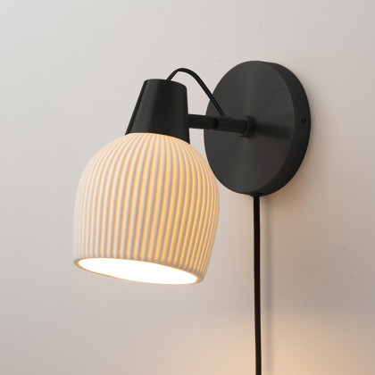 Nova Of CA Petaluma Bone Porcelain Wall Sconce - Matte Black