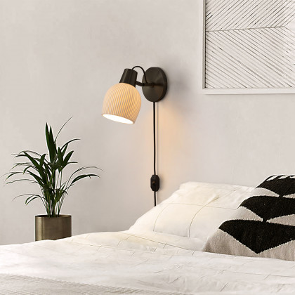 Nova Of CA Petaluma Bone Porcelain Wall Sconce - Matte Black