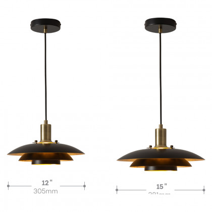 Nova Of CA Rancho Mirage Small 12" OD Pendant Light - Matte Black