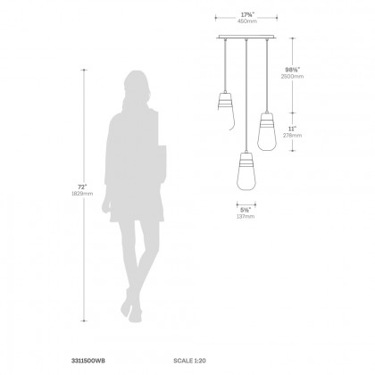 Nova Of CA - Sunset 3 Light Pendant Light