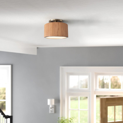 Nova Of CA Tambo Semi-Flush Mount Ceiling Light - Natural Ash 7.25" Diameter