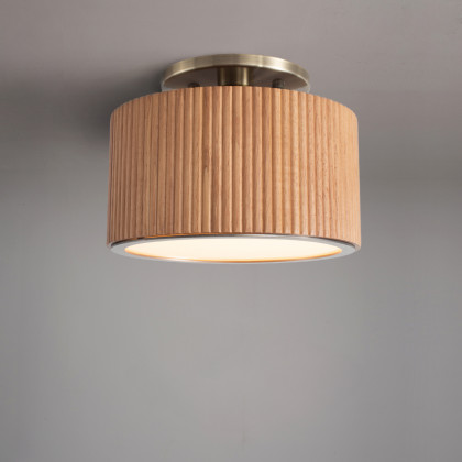 Nova Of CA Tambo Semi-Flush Mount Ceiling Light - Natural Ash 7.25" Diameter