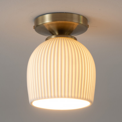 Nova Of CA - Petaluma Bone Porcelain Semi-Flush Mount Ceiling Light