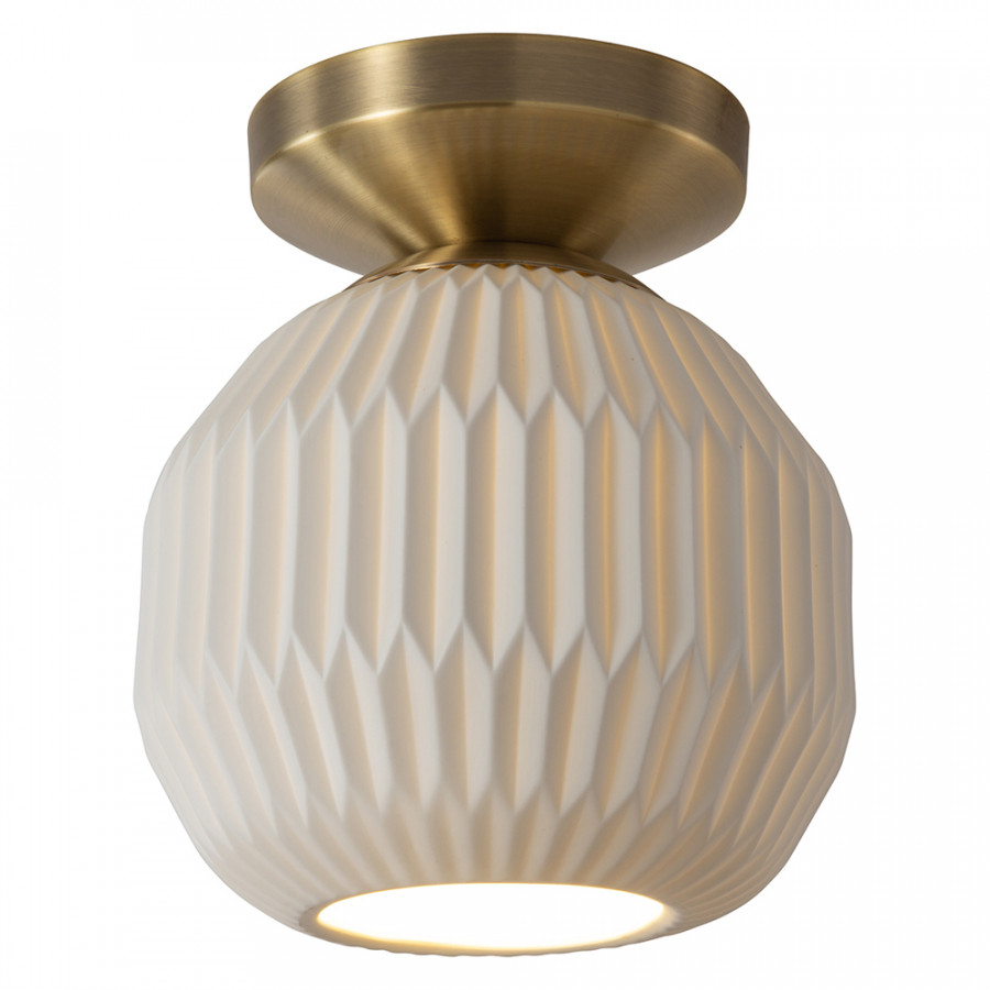 Nova Of CA - Moraga Bone Porcelain Semi-Flush Mount Ceiling Light