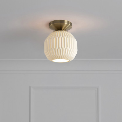 Nova Of CA - Moraga Bone Porcelain Semi-Flush Mount Ceiling Light