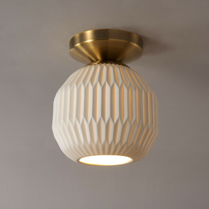 Nova Of CA - Moraga Bone Porcelain Semi-Flush Mount Ceiling Light