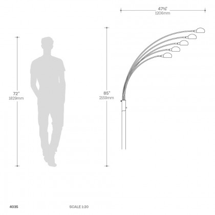 Nova Of CA - Mushroom 5 Light Arc Floor Lamp