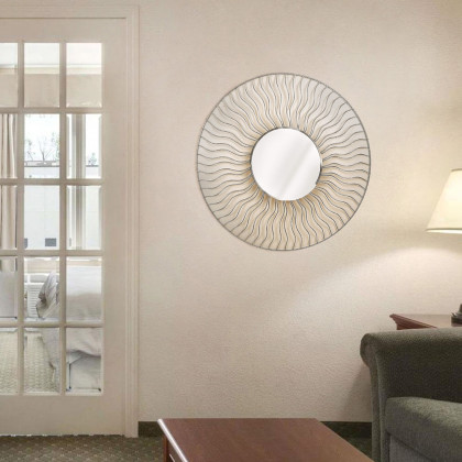 Nova Of CA - Sunburst 36" Round Wall Mirror (set of two)
