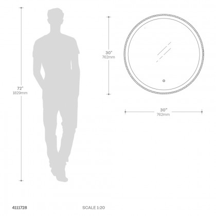 Nova Of CA - Super Star 30" Round LED Wall Mirror