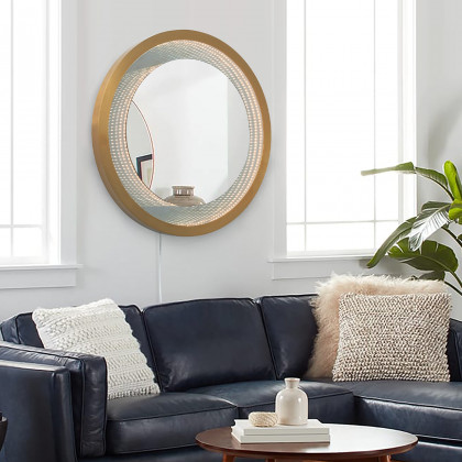 Nova Of CA - Starfall Vanishing Infinity LED Round Wall Mirror