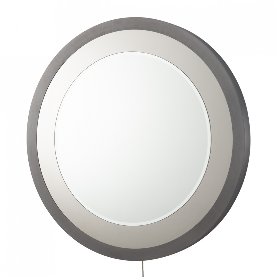 Nova Of CA Starfall Vanishing Infinity LED Round Wall Mirror - Gunmetal