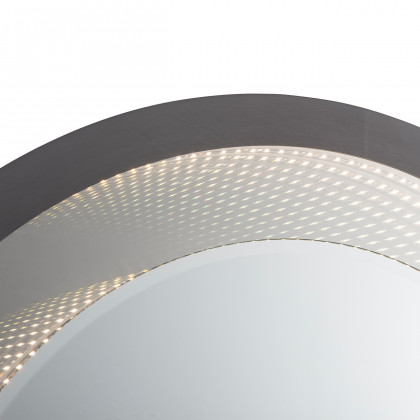 Nova Of CA Starfall Vanishing Infinity LED Round Wall Mirror - Gunmetal