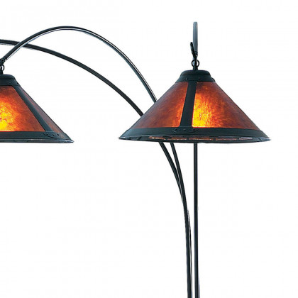 Nova Of CA Natural Mica 3 Light Arc Floor Lamp - Espresso Wood