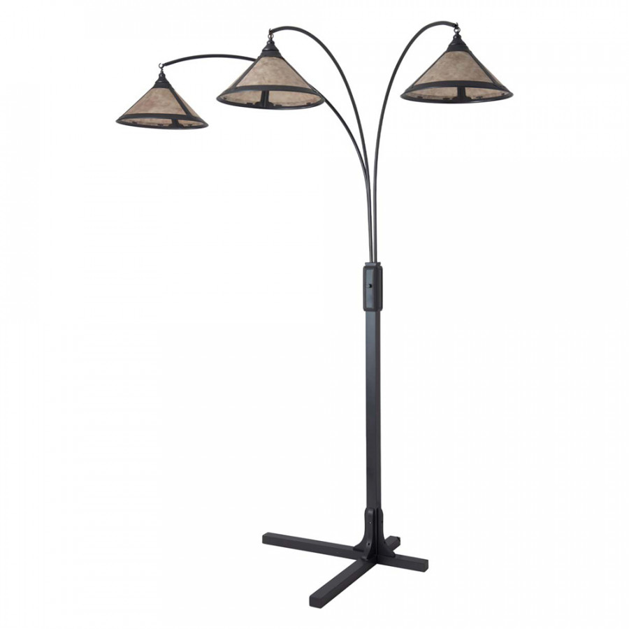 Nova Of CA - Natural Mica 3 Light Arc Floor Lamp