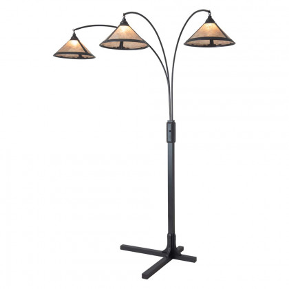 Nova Of CA - Natural Mica 3 Light Arc Floor Lamp