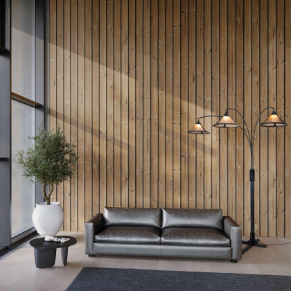 Nova Of CA - Natural Mica 3 Light Arc Floor Lamp