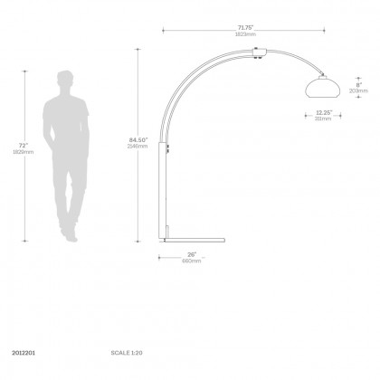 Nova Of CA - Natural Mica 3 Light Arc Floor Lamp