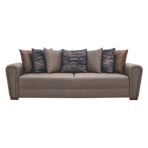 Nova - Brera Brown/Blue 3-Seater Sofa Bed with Storage