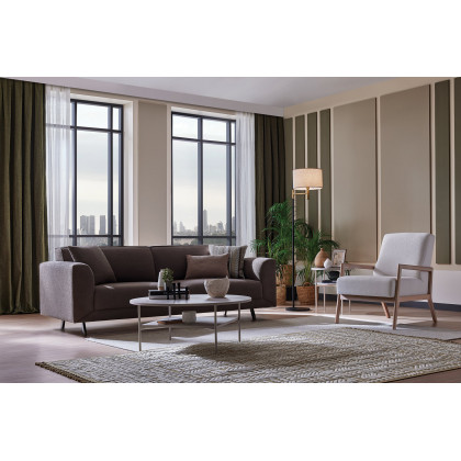 Nova - Basel Taupe Boucle 3-Seater Sofa Bed