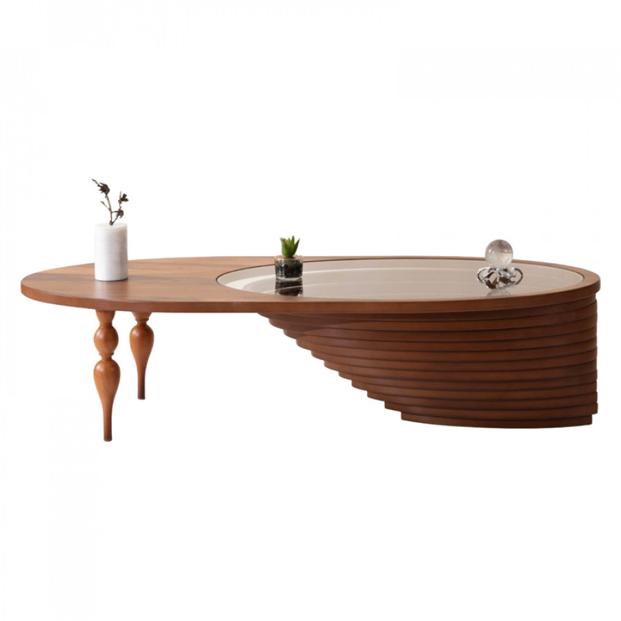 Nova - 033 Walnut/Gold Coffee Table