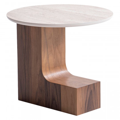 Nova 674 Walnut-Travertine Coffee with End Table