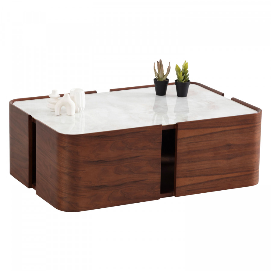 Nova - 678 Walnut Marble Coffee Table