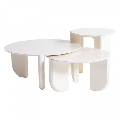 Nova 720 Cream 3 Pc Coffee Table Set