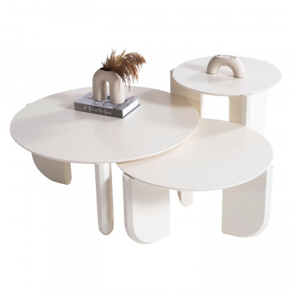 Nova 720 Cream 3 Pc Coffee Table Set