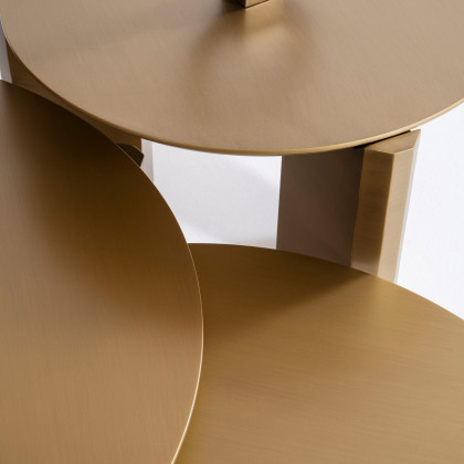 Nova 720 Gold 3 Pc Coffee Table Set