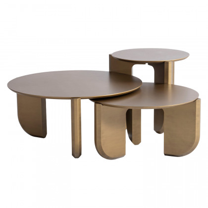 Nova 720 Gold 3 Pc Coffee Table Set