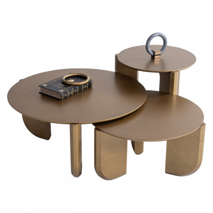 Nova 720 Gold 3 Pc Coffee Table Set