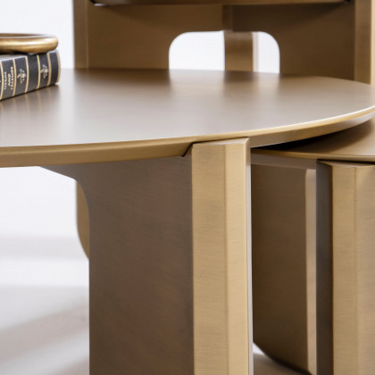 Nova 720 Gold 3 Pc Coffee Table Set