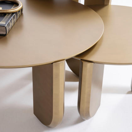 Nova 720 Gold 3 Pc Coffee Table Set
