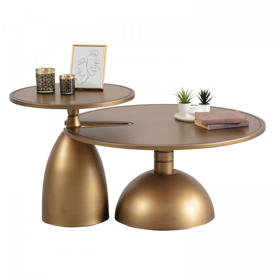 Nova 873 Gold 2 Pc Coffee Table Set