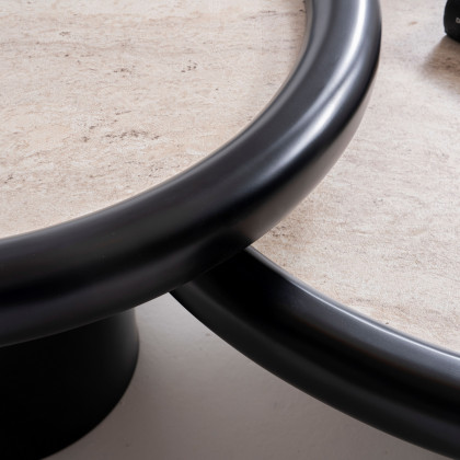 Nova 950 Black Travertine 3 Pc Coffee Table Set