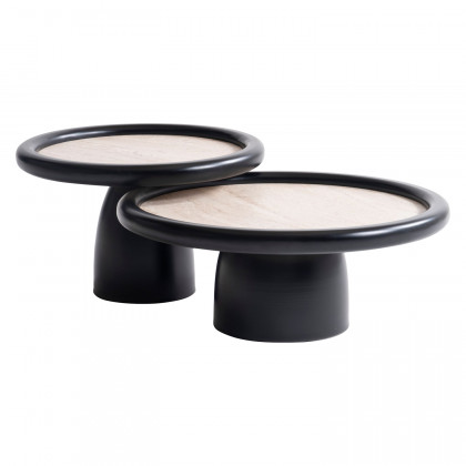 Nova 950 Black Travertine 3 Pc Coffee Table Set