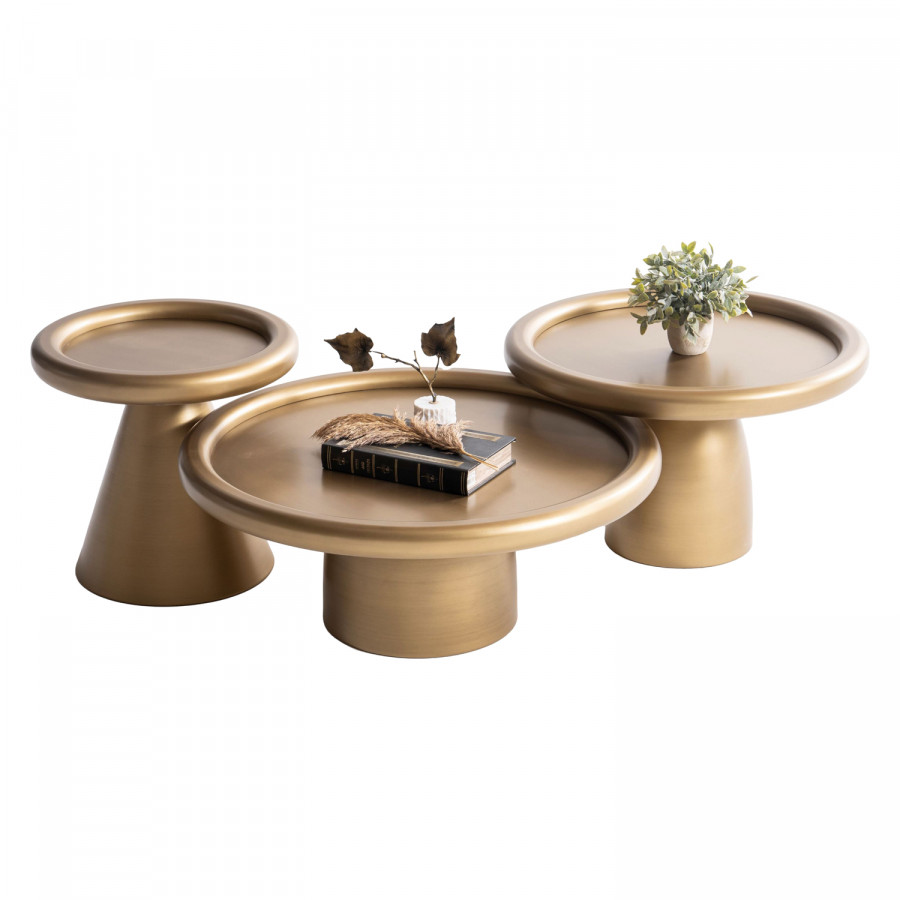 Nova 950 Gold 3 Pc Coffee Table Set
