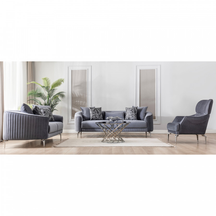 Nova Angela Gray Velvet Chair