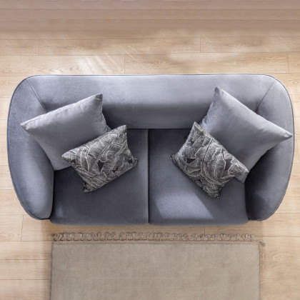 Nova - Angela Gray Velvet Sofa 91" & Loveseat 71"