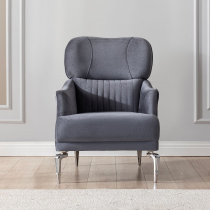 Nova - Angela Gray Velvet Sofa 91" & Loveseat 71"