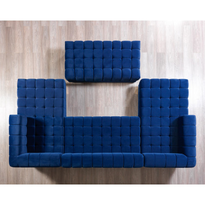 Nova Ariana Velvet Double Chaise Sectional - Blue