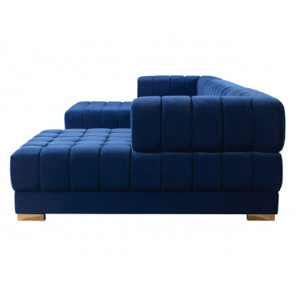 Nova Ariana Velvet Double Chaise Sectional - Blue