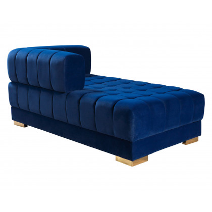 Nova Ariana Velvet Double Chaise Sectional - Blue