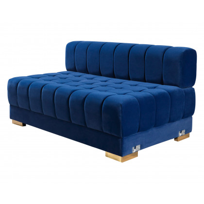 Nova Ariana Velvet Double Chaise Sectional - Blue